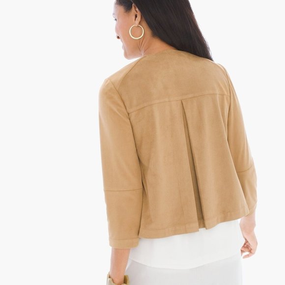 NWT Chico's Faux Suede Perforated Jacket - Size 1(Small) - Picture 2 of 9